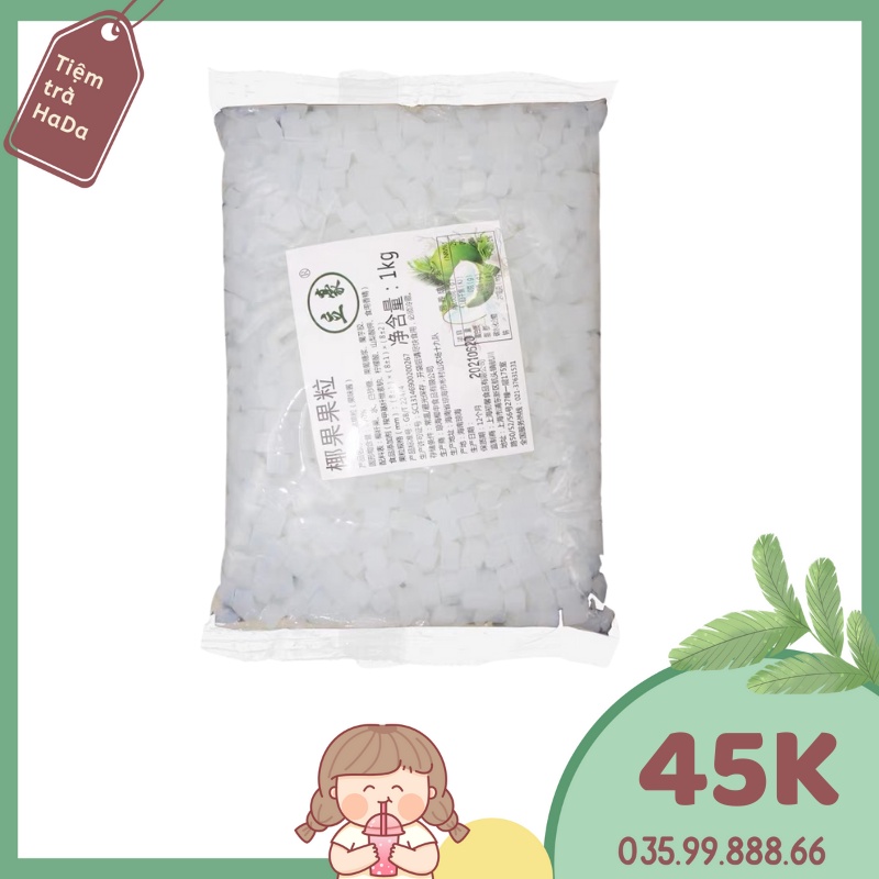Thạch Dừa 1kg làm topping( trà sữa , Trà Hoa Quả , ngon , giòn )