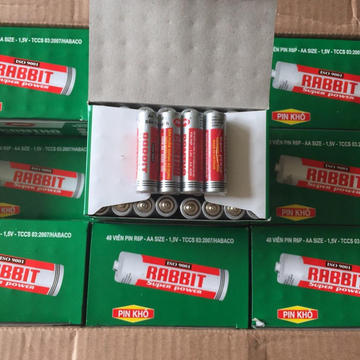 Pin Con Thỏ Cỡ AA Combo 1 Hộp 40 viên