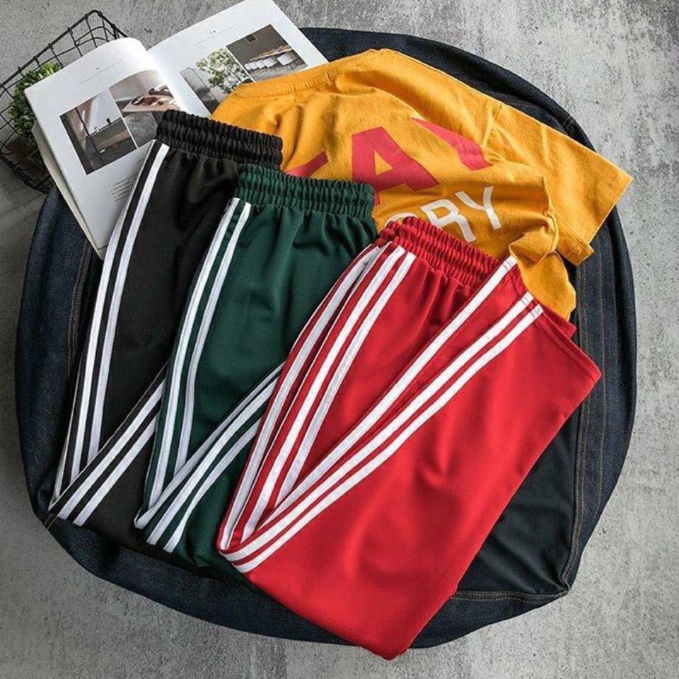 [YoloBoutique] QUẦN THỂ THAO 3 SỌC UNISEX (ĐEN, XANH LÁ, ĐỎ)