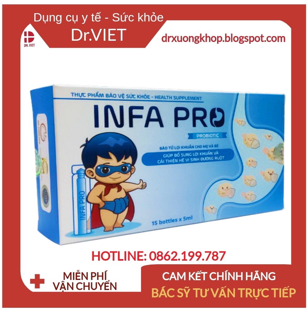 [HCM]Bào tử lợi khuẩn INFA PRO - Men vi sinh thế hệ mới cho trẻ biếng ăn táo bón chậm lớn- Hộp xanh 20 ống Hỗ trợ giảm táo bón tiêu chảy rối loạn tiêu hóa. Hỗ trợ tăng khả năng miễn dịch và sức đề kháng kích thích tiêu hóa