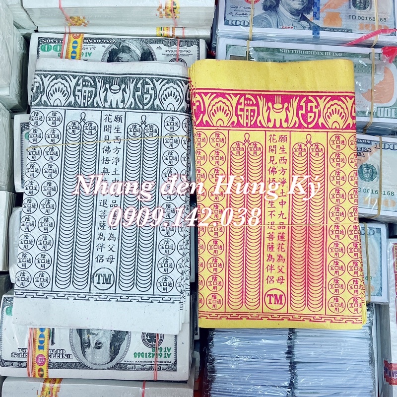 {10 tép} Giấy tiền chuỗi vàng - chuỗi bạc