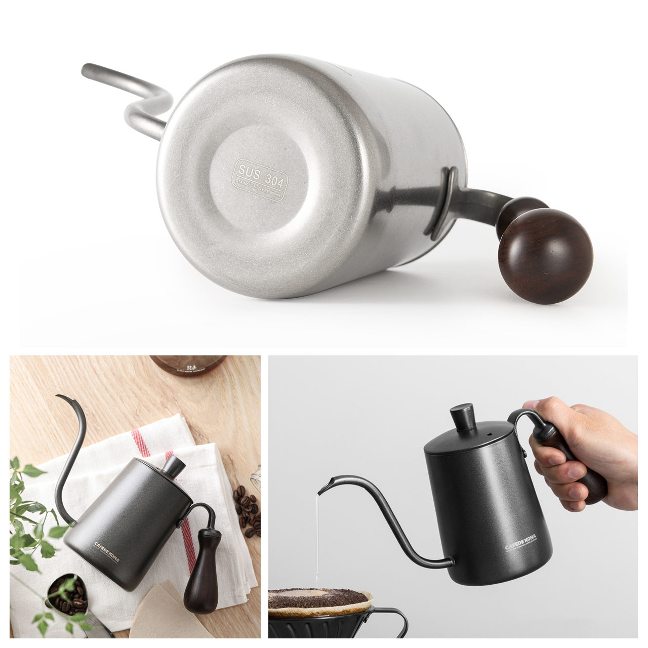 Ấm rót drip pha cà phê Pour over Cafede Kona 600ml