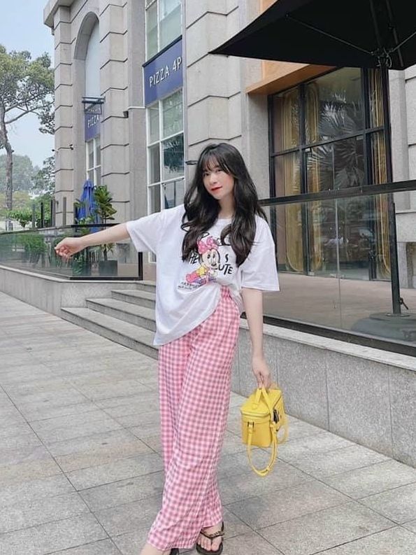 Sét bộ micky quần kẻ siêu xinh chất cotton và thô mềm thời trang siêu hot trend
