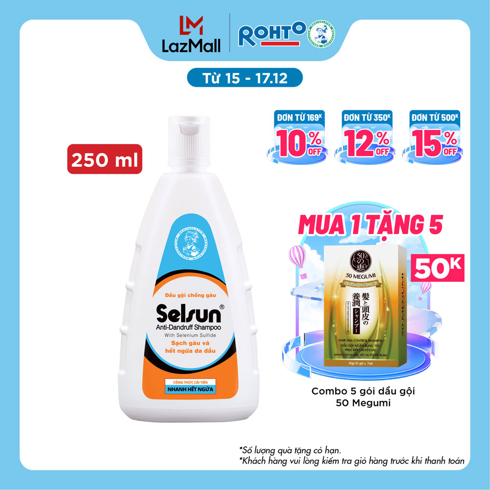 Dầu gội chống gàu giảm nấm Selsun 250ml