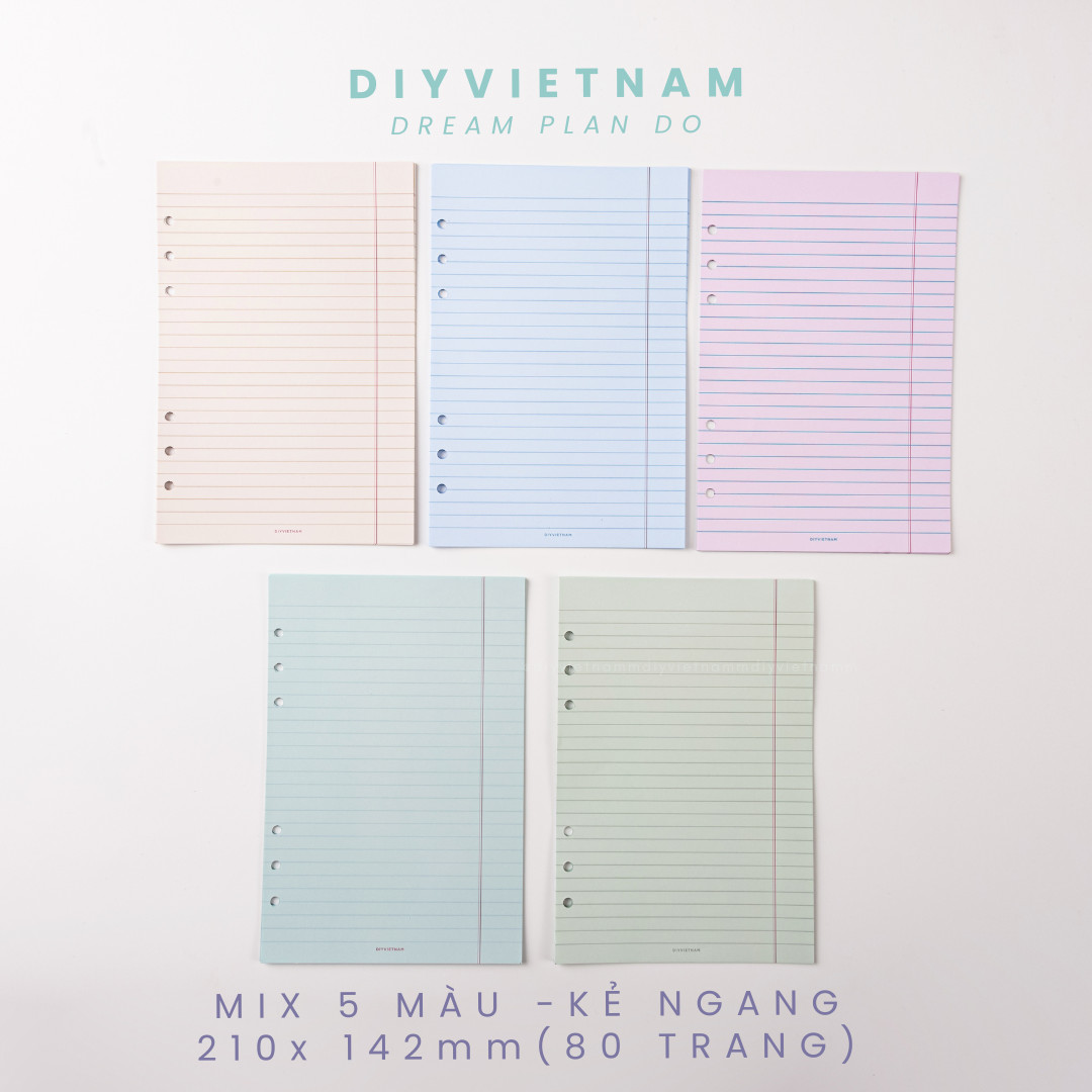 GIẤY REFILL PASTEL A5(6/20 LỖ) VÀ A6 (6 LỖ)