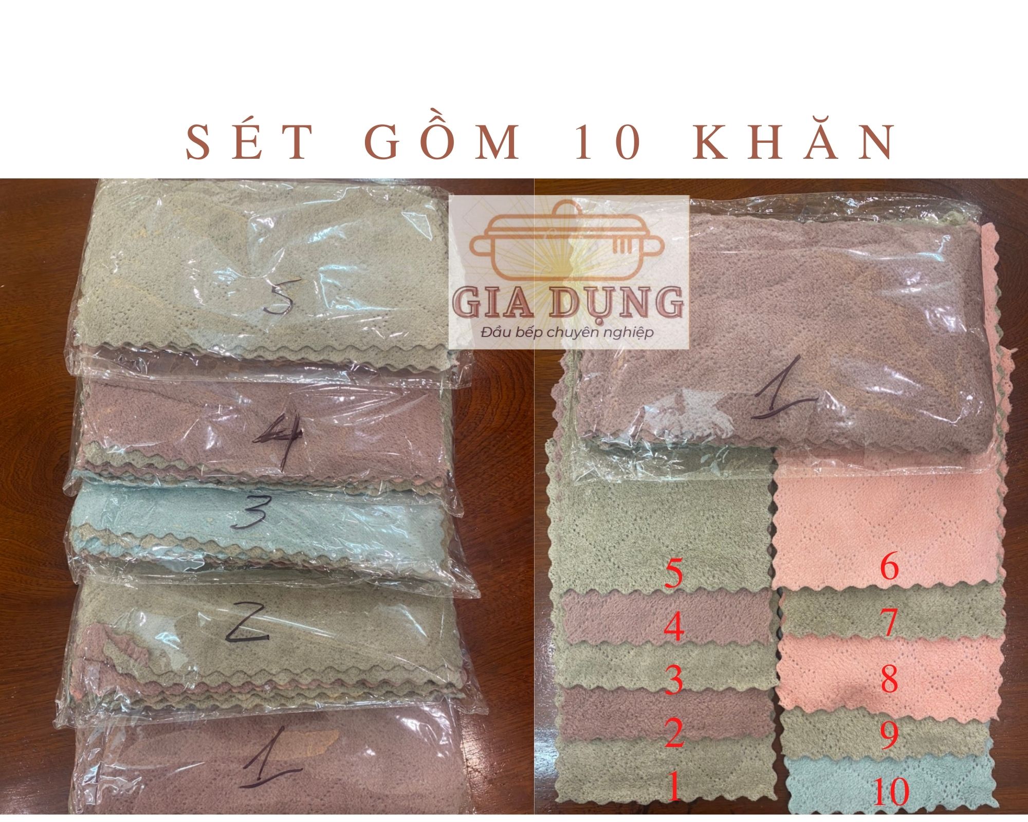 SET 30 chiếc Khăn lau bếp đa năng 2 mặt