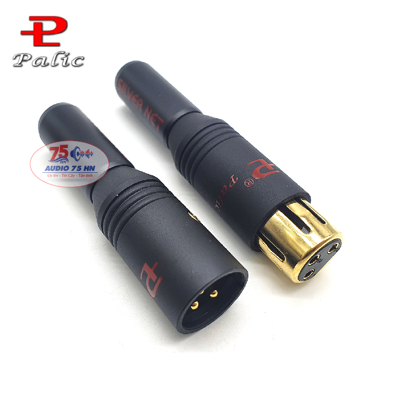 Bộ Jack canon Palic mạ bạc cao cấp - Jack XLR Palic màu đen