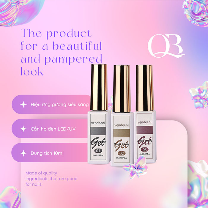 Gel vẽ cọ nét metal (gel vẽ nét tráng gương) Vendeeni 10ml (cần hơ đèn)