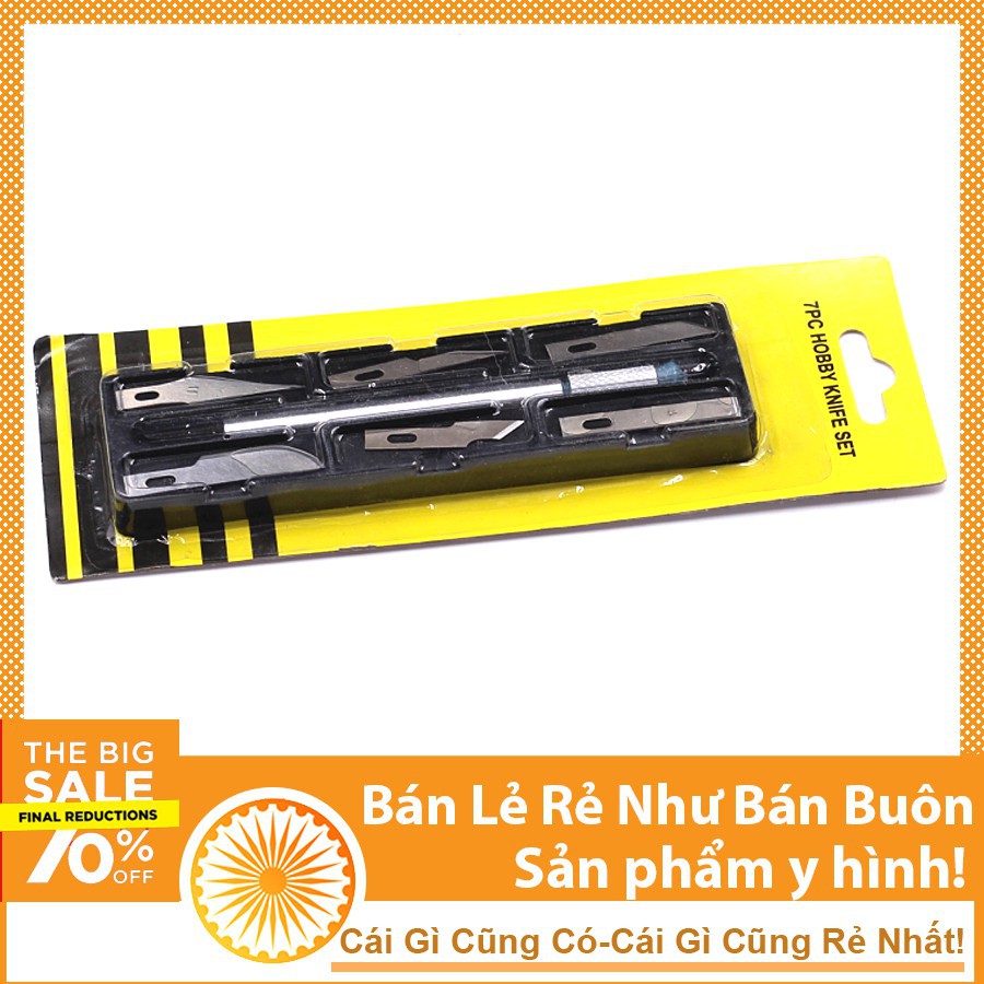 Dao Khắc Trổ Cán Bạc Kèm 6 Lưỡi Khắc Trổ Đa Năng