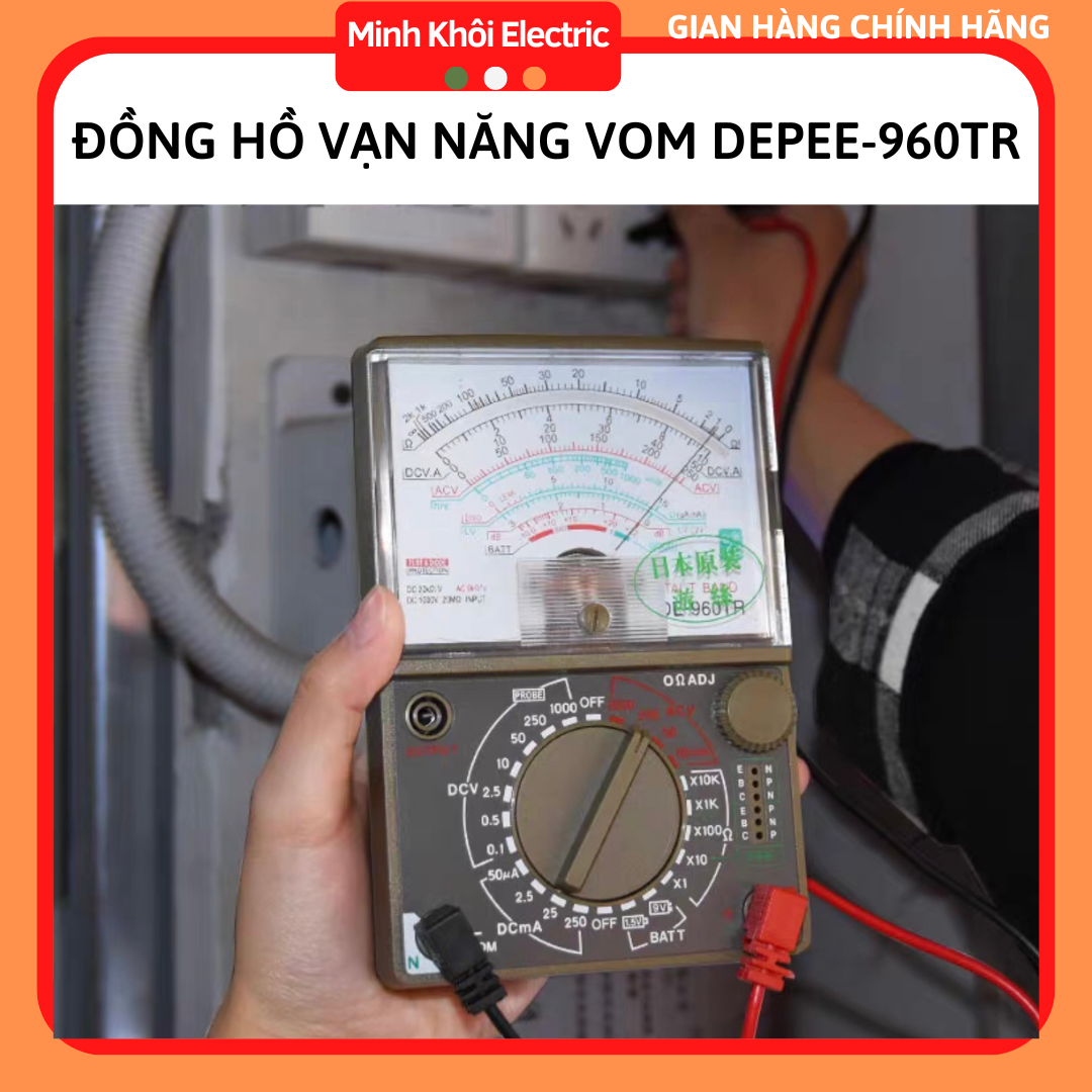 Đồng hồ vạn năng vom depee de-960tr - đồng hồ đo điện tặng kèm pin