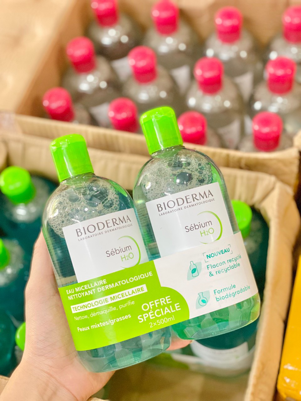 Combo nước tẩy trang bioderma 500ml