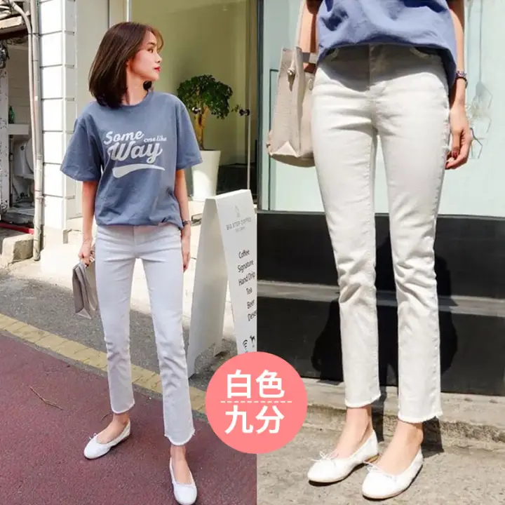 white jeans womens straight leg