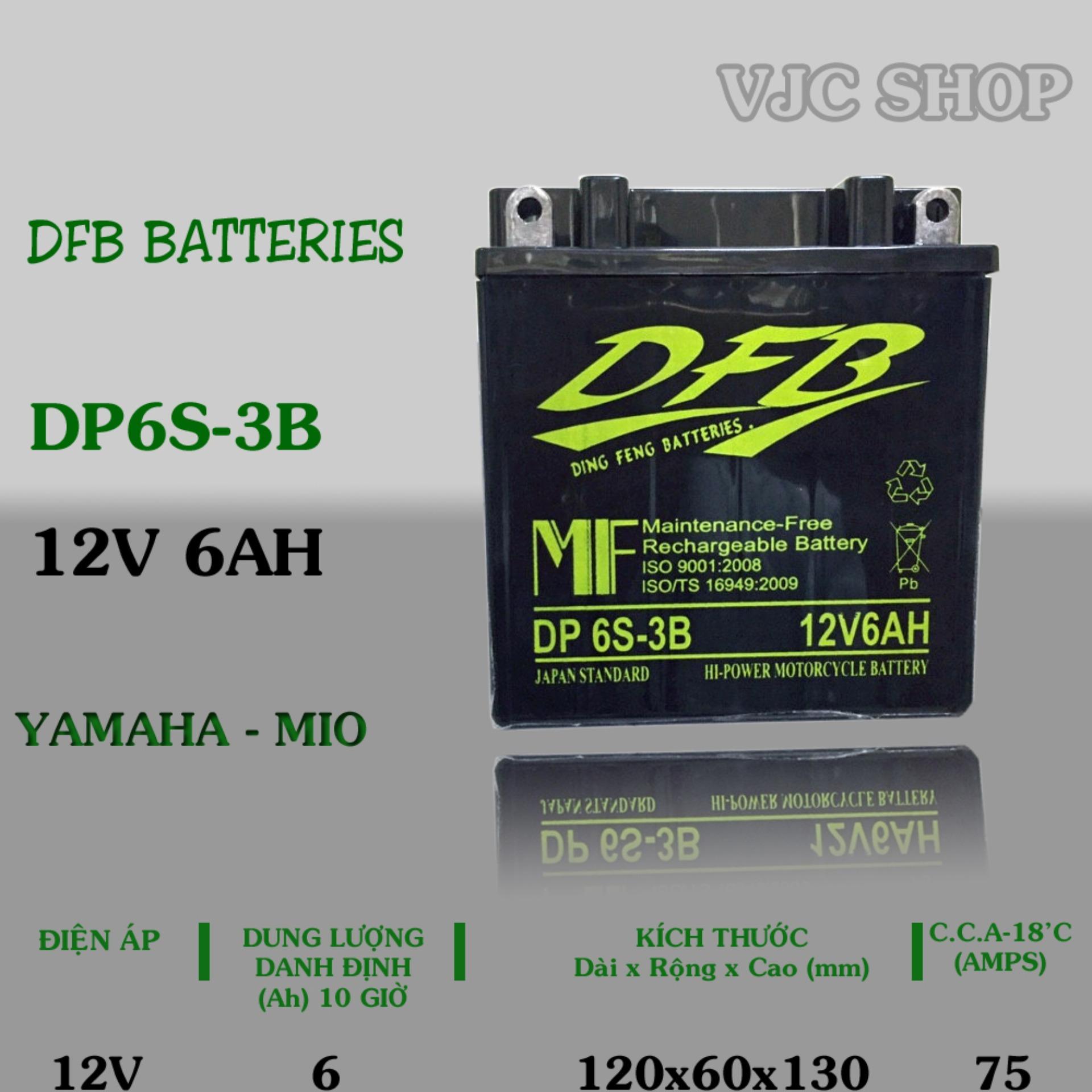 Bình ắc quy xe Yamaha Mio hãng DFB dung lượng 12V 6AH