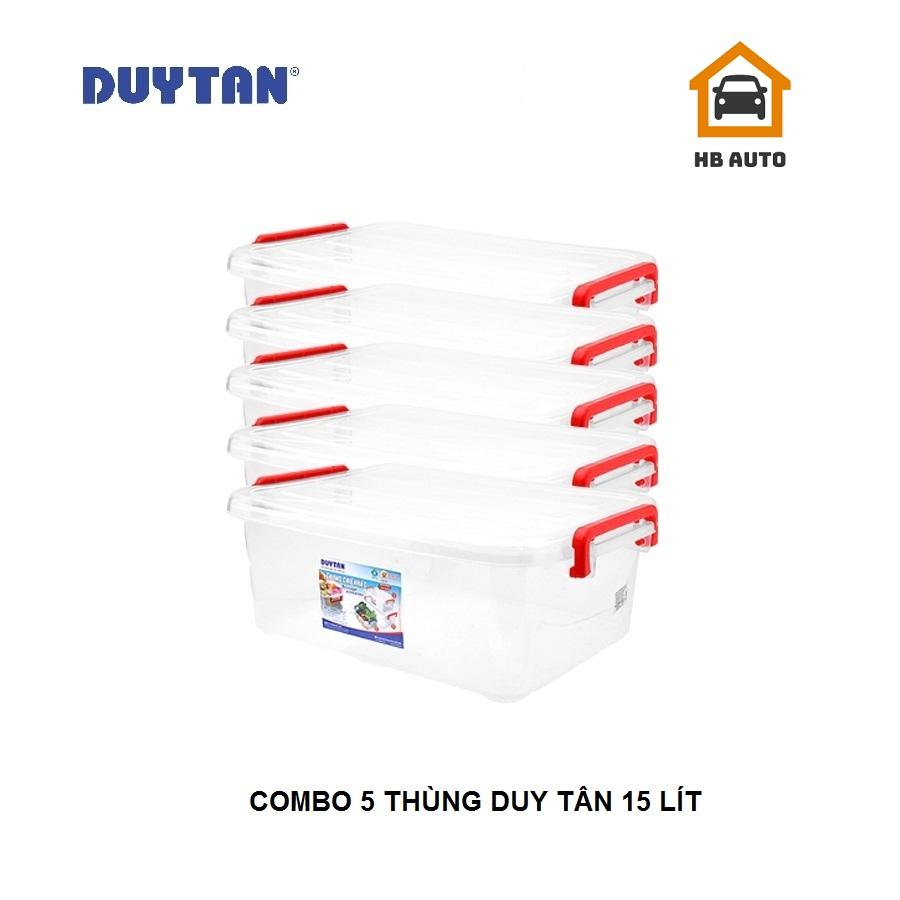 [FreeshipMAX] [HCM]Combo 5 Thùng Nhựa Duy Tân Trong Suốt 15 Lít (45.7 x 31.8 x 16.1 cm) No.H116