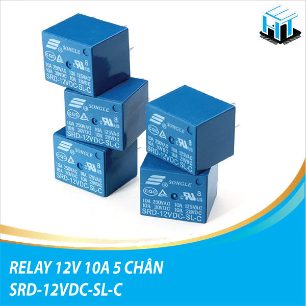 Relay 12V 10A 5 chân SRD-12VDC-SL-C hàng chuẩn SONGLE