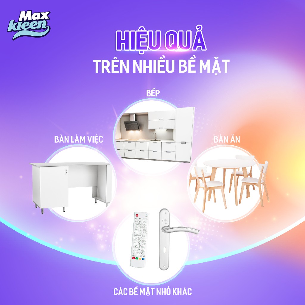 Combo 2 Chai Nước lau bề mặt đa năng MAXKLEEN 520ml