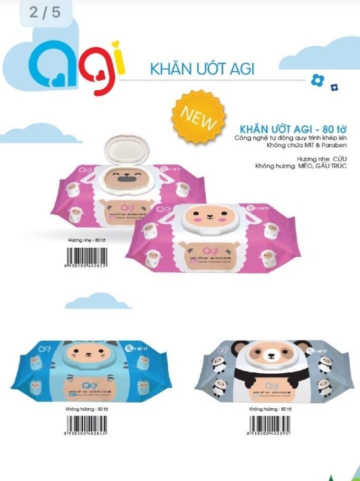 Khăn giấy ướt Agi Hàn Quốc Gói/ 80 tờ