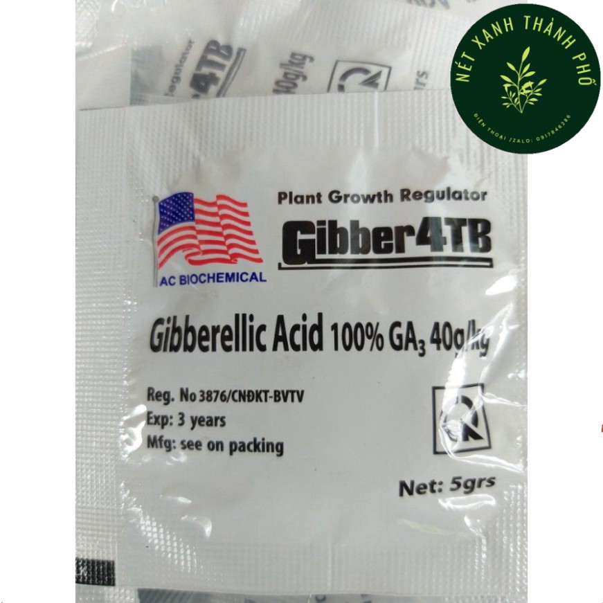[GIAO HÀNG 2 GIỜ] Phân Bón Lá Gibber 4TB GA3 - Gibberellic Acid 100%