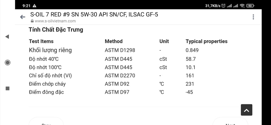 NHỚT S.OIL SN 0W20