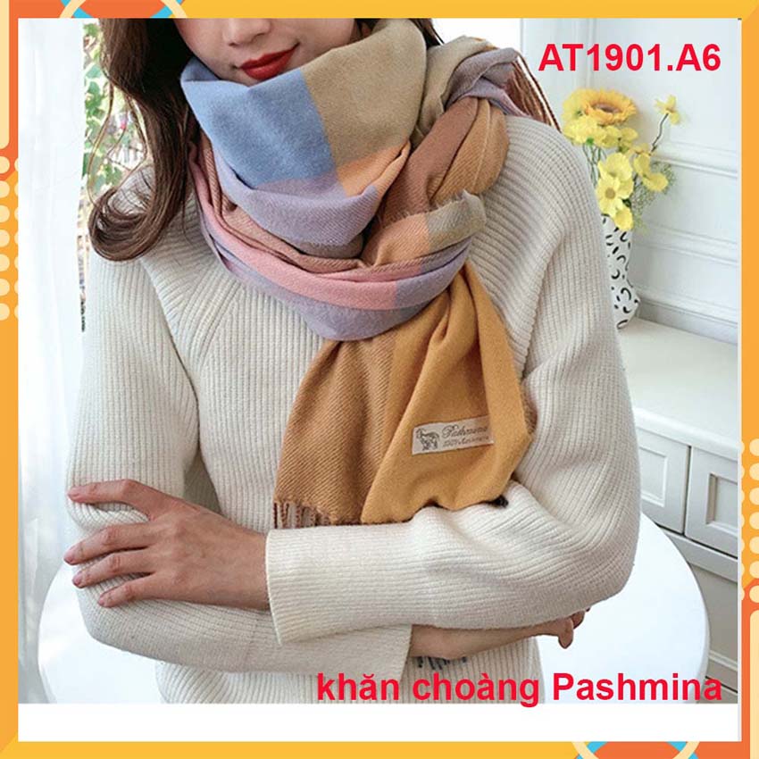 [HCM]Khăn choàng cổ nữ PASHMINA- Khăn choàng nữ cao cấp AT1901