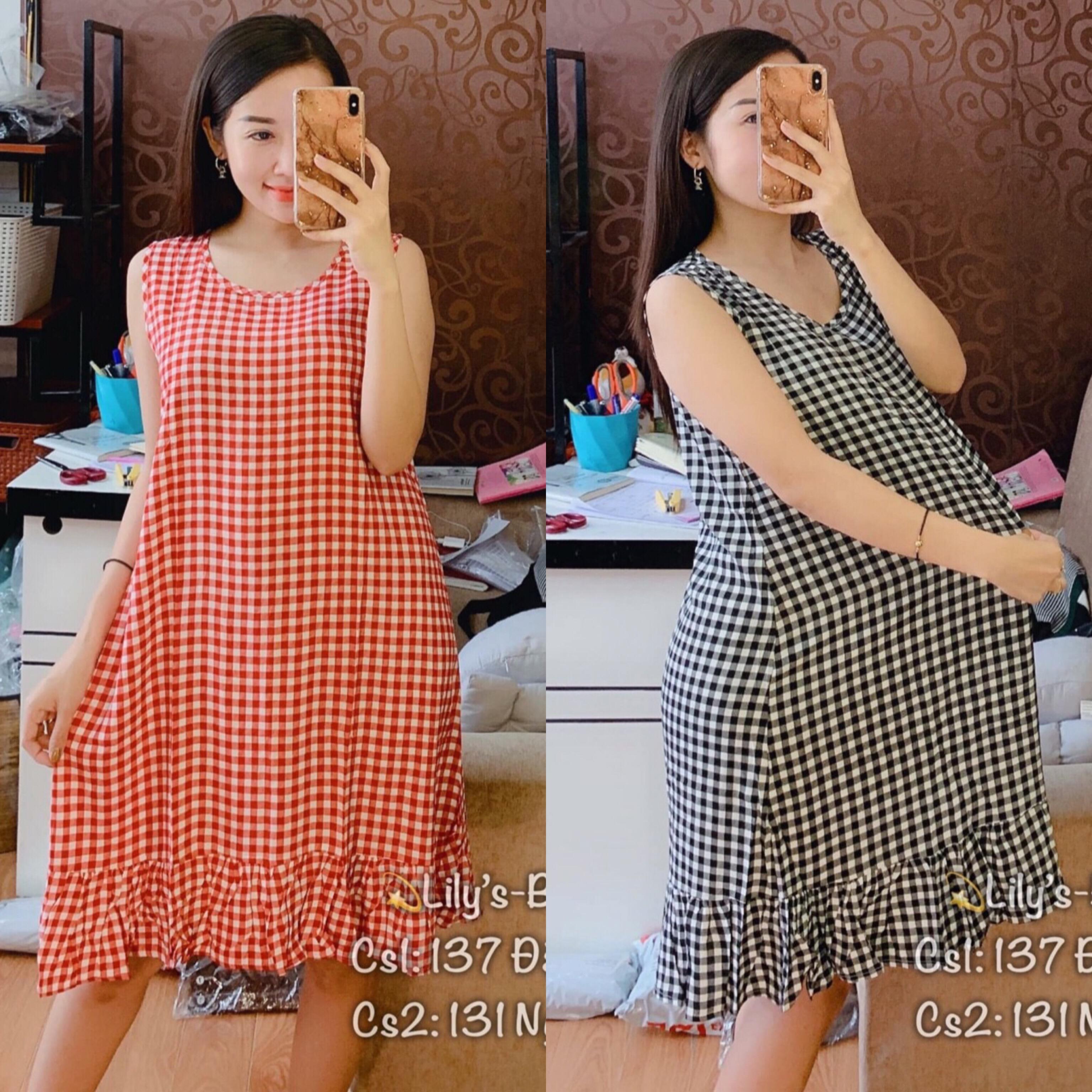 Váy mặc nhà chất lanh mát 40-65kg