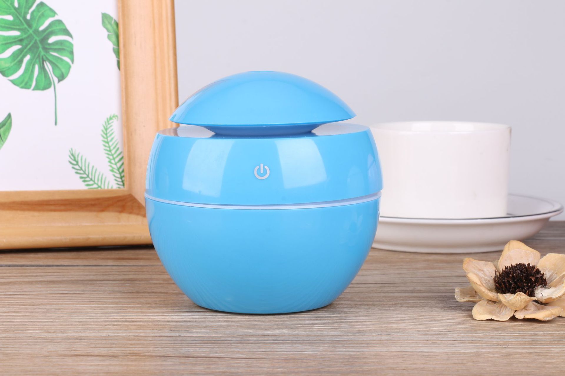 Máy xông tinh dầu hình cầu màu vân gỗ mini tiện dụng TIDO , TI DO