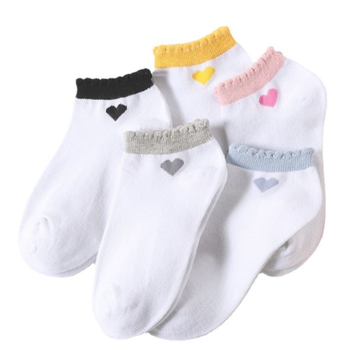 Set 10 Đôi Tất Vớ Nữ Phối Tim Cổ Bèo