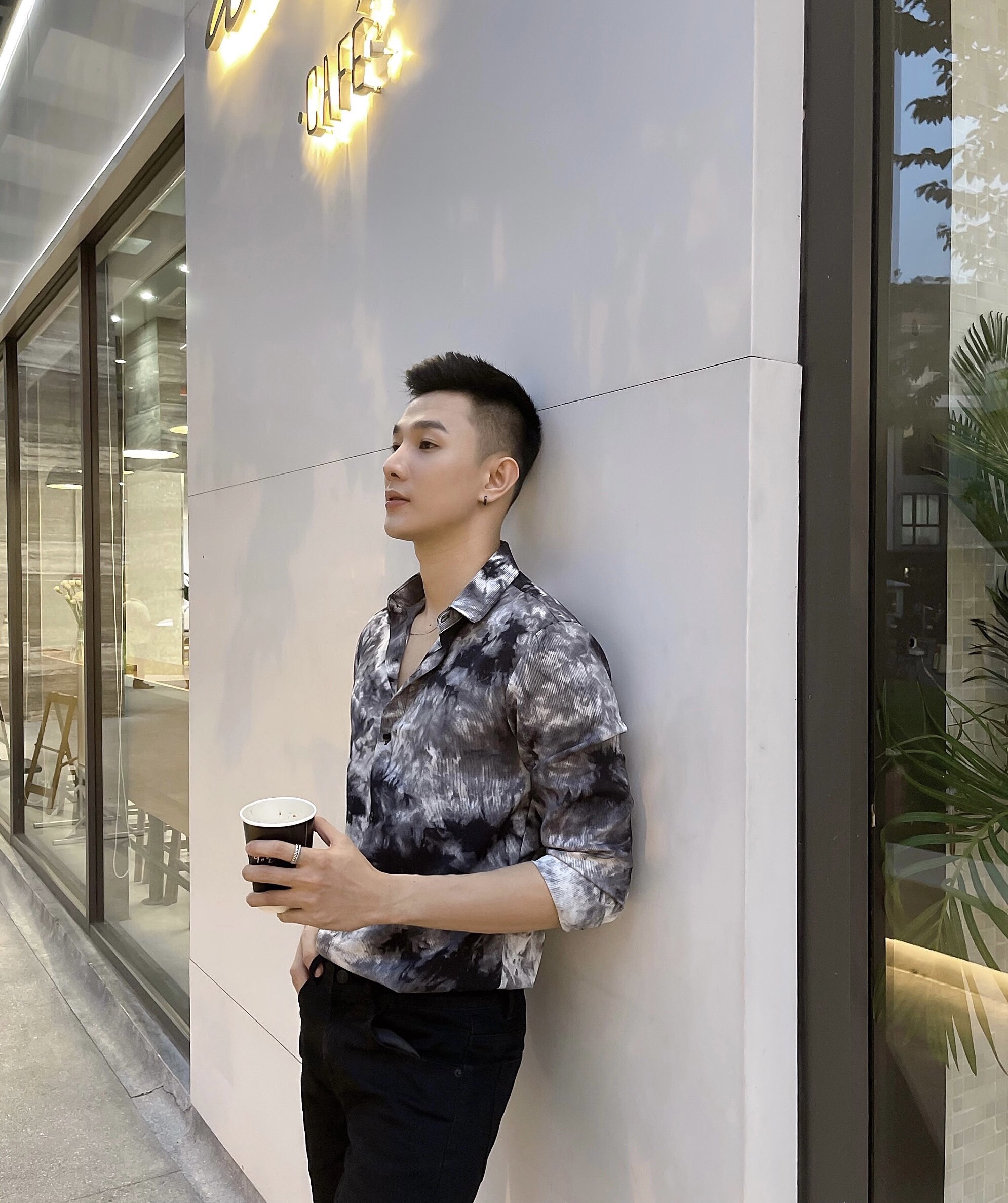Áo sơ mi nam hàn quốc vải lụa cao cấp S18