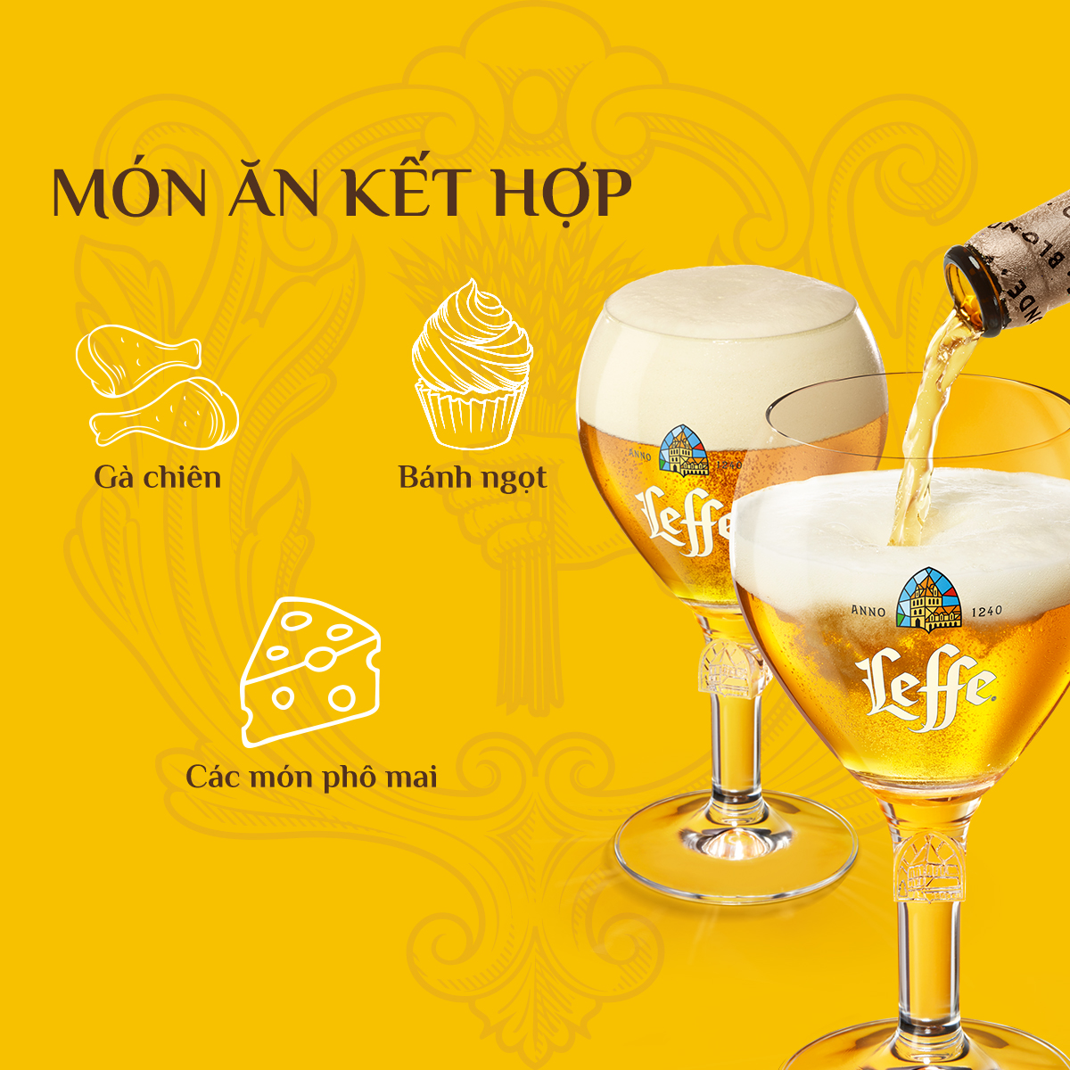 Lốc 6 Chai Bia Ale Leffe Blonde (Leffe Vàng) (330ml/ chai)