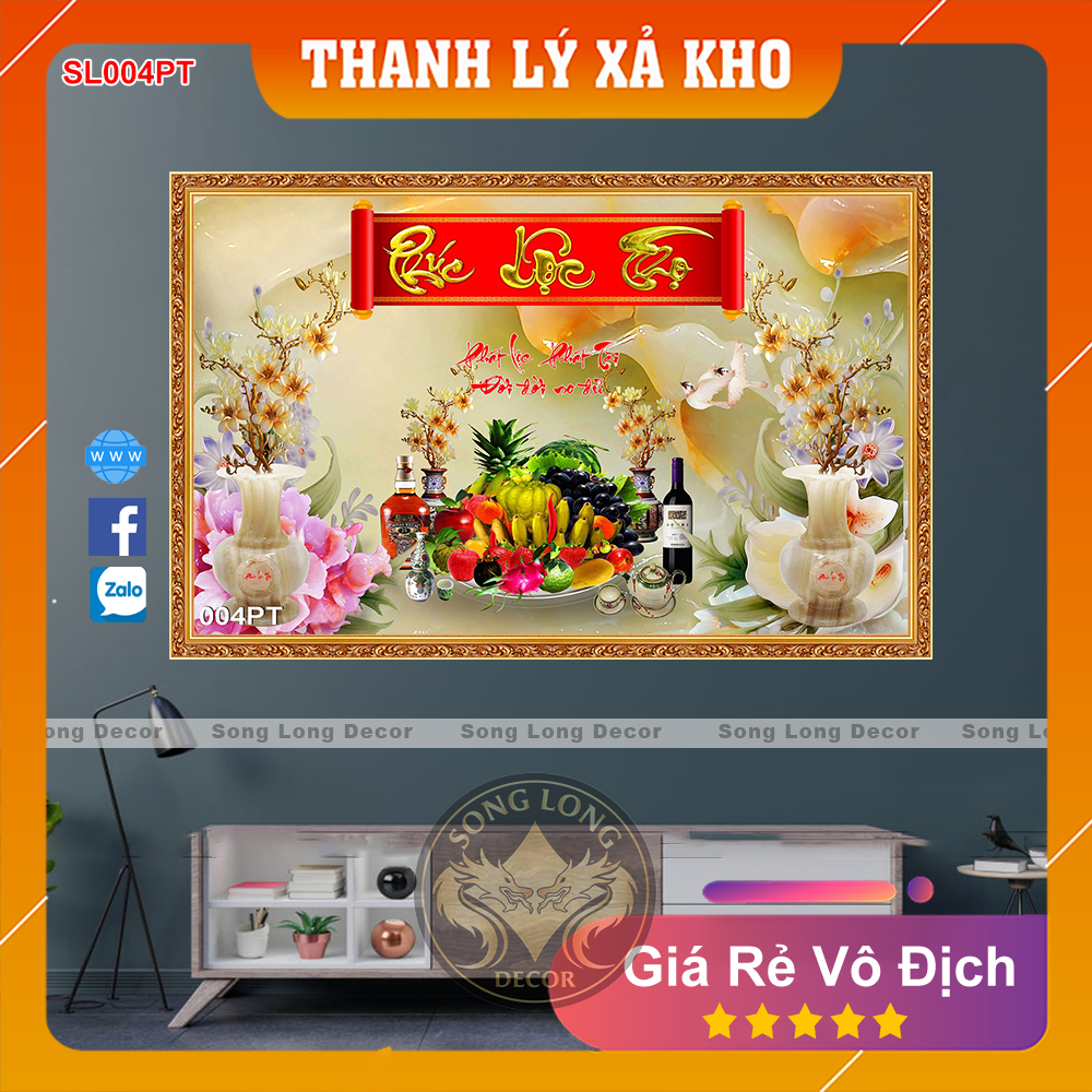 Tranh dán tường 3d phòng thờ tổ tiên - sl004pt-tranh 3d linh thiêng- song long decor