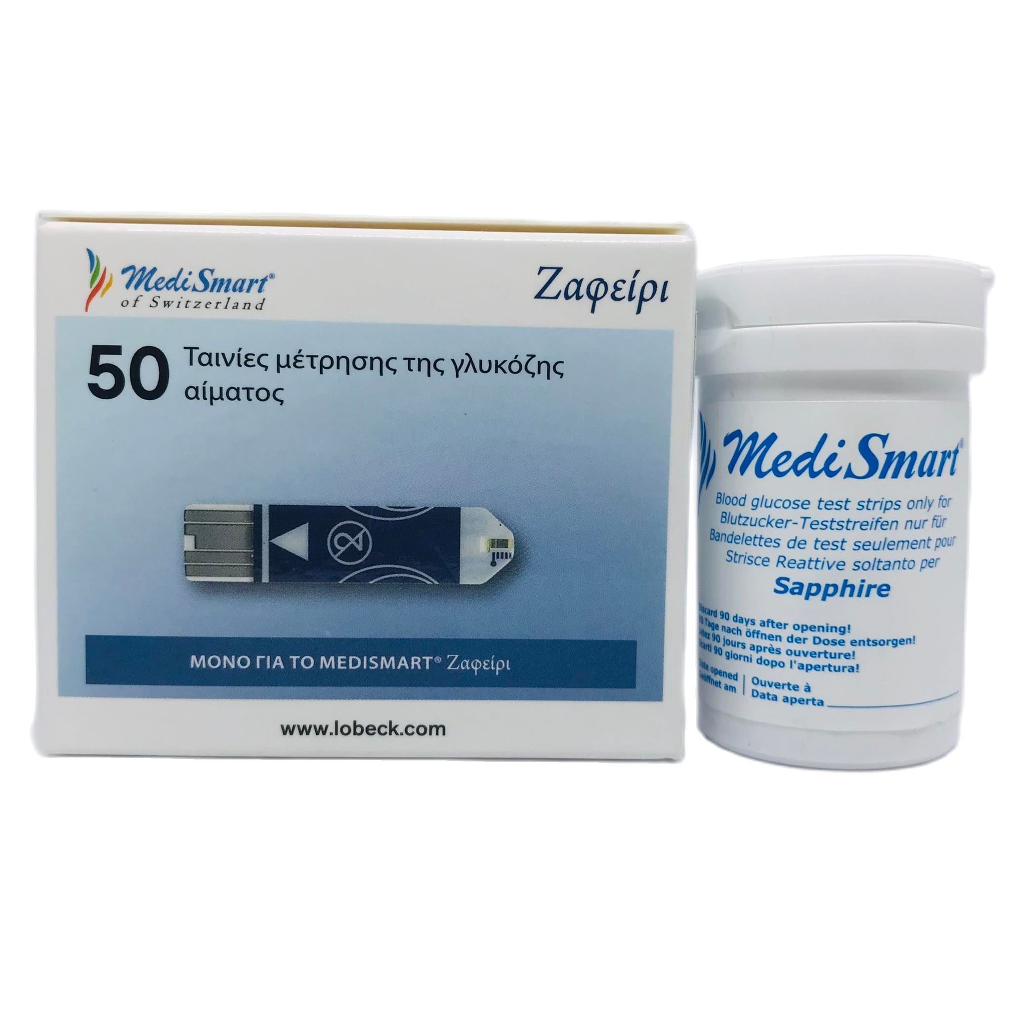 Que thử đường huyết MediSmart Sapphire (50 que)