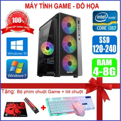 Máy tính PC Game Thế hệ 3 I7 i5 i3 Ram 8G 4GG SSD 240GB 120GB Chơi game PUBG lite, LOL,CF đột kích, Fifa, Cs Go, GTA 5..