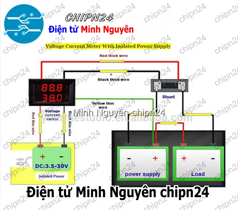 [1 cái] (A124) Module Đo Dòng Áp 0-100V 10A