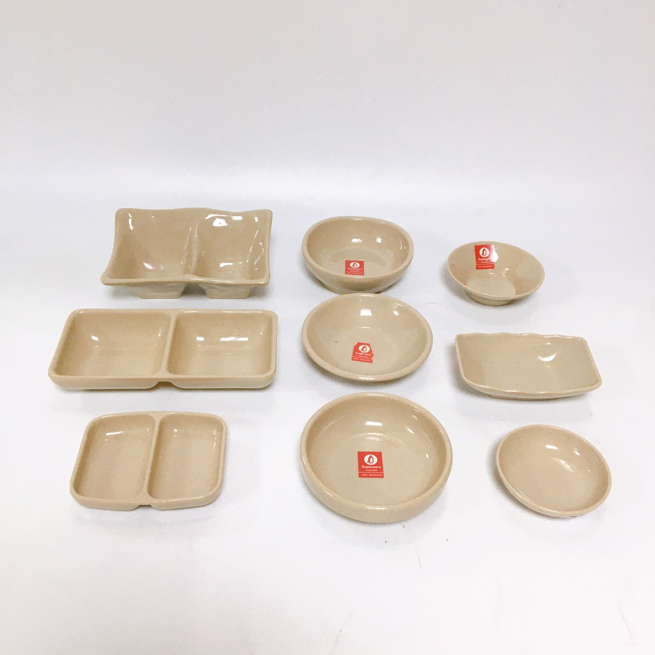Đĩa Chấm SUPERWARE Nhựa Phíp 100% Melamine Nâu Đá - Stone