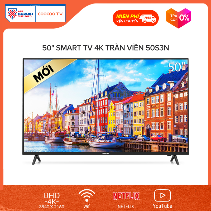 SMART TV 4k Coocaa 50 inch tivi - Tràn viền - Model 50S3N