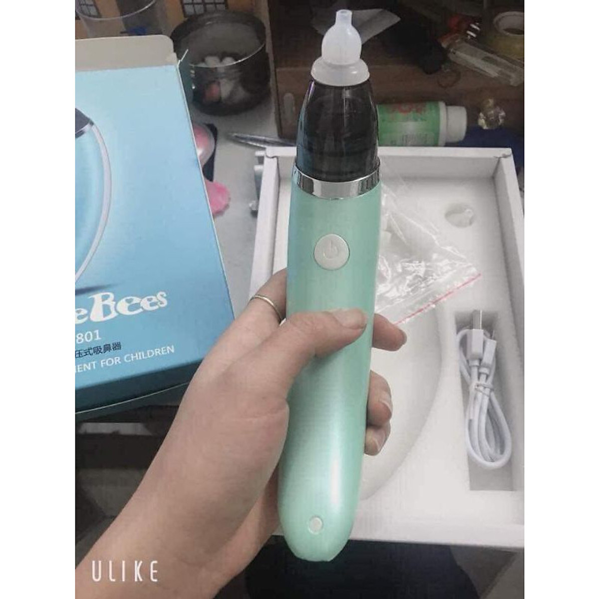 Máy Hút Mũi, Máy thông đờm trẻ em LittleeBee cao cấp ( Máy có pin sạc + tặng kèm đầu hút)