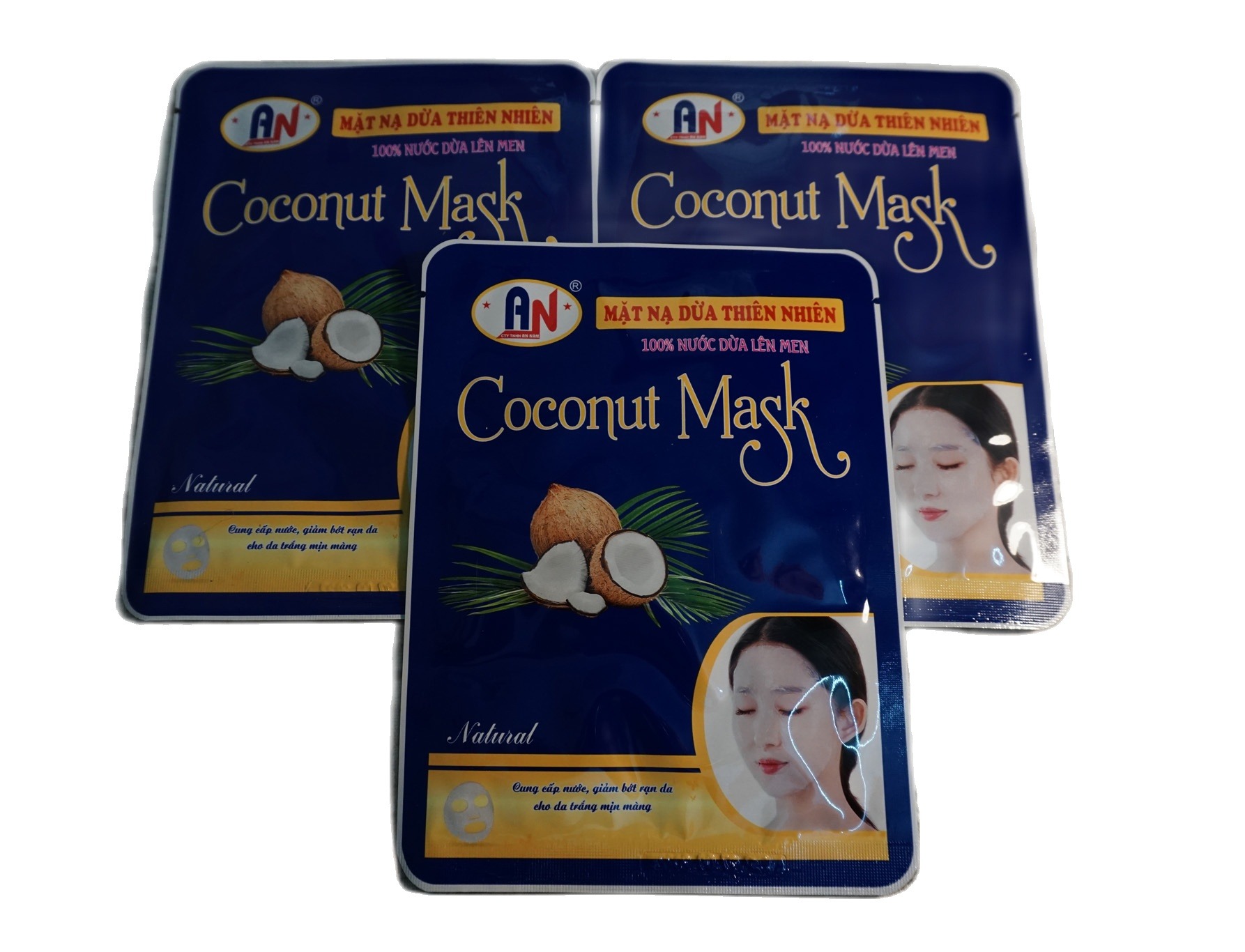 3 miếng mặt nạ dừa thiên nhiên