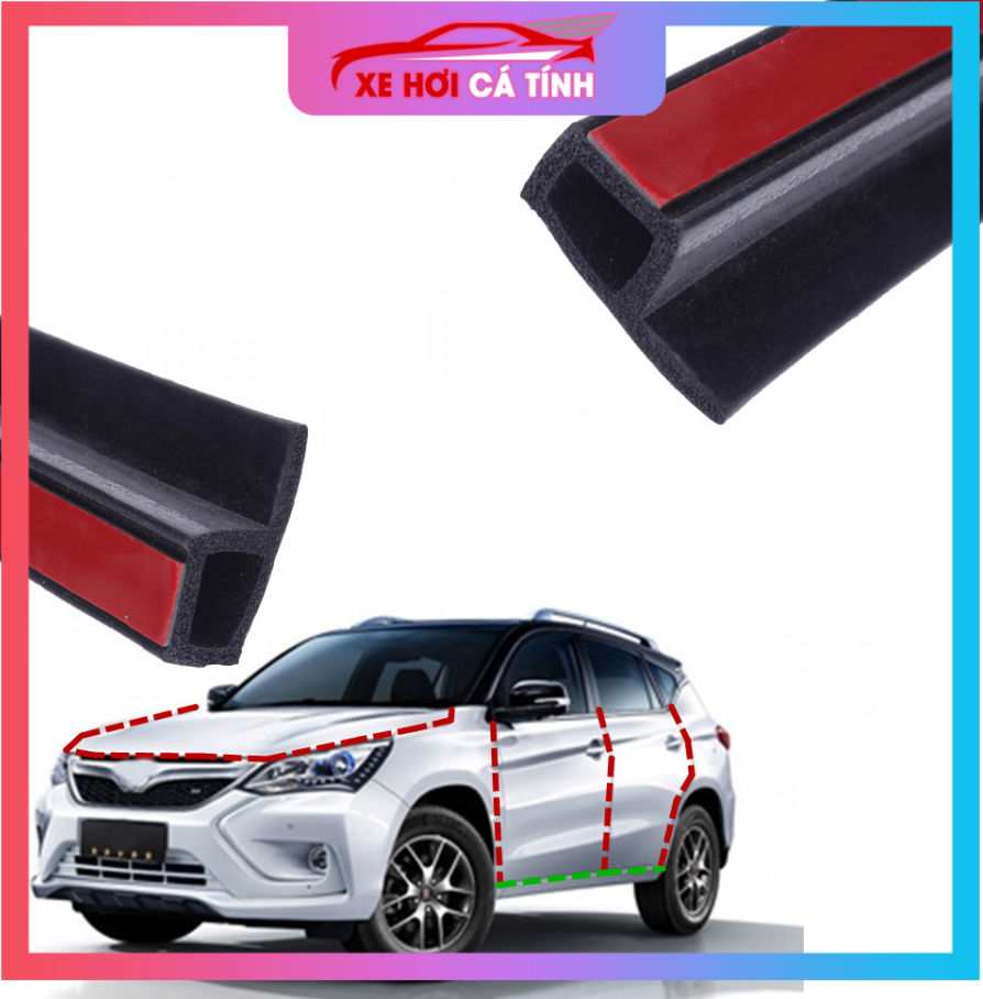 Combo 10 mét gioăng P chống ồn ô tô, ron cửa cao su nẹp cửa chống ồn chữ Chữ P