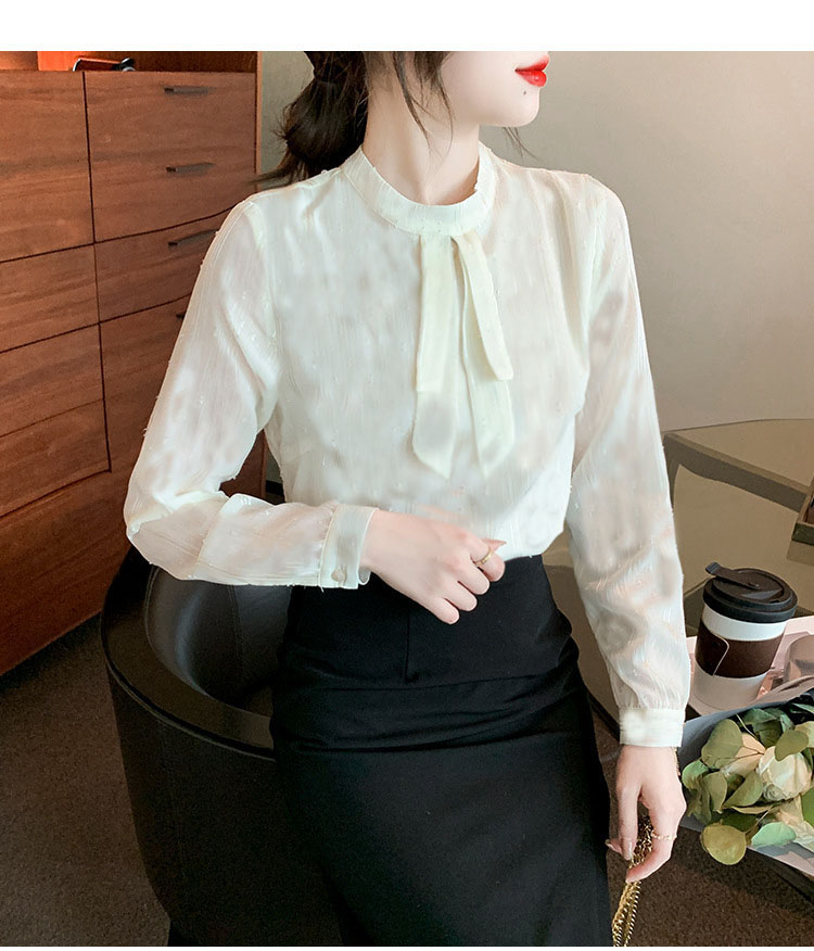 ÁO SƠ MI CÔNG SỞ CỔ TRÒN TAY DÀI