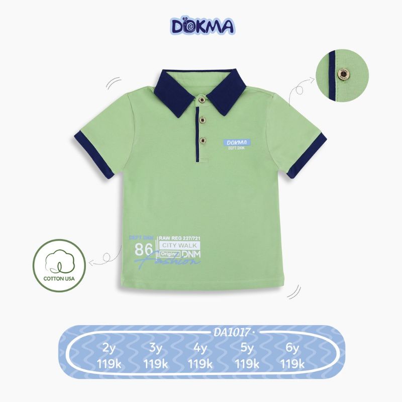 Áo polo cổ đức bé trai dokma 2-6y da1348
