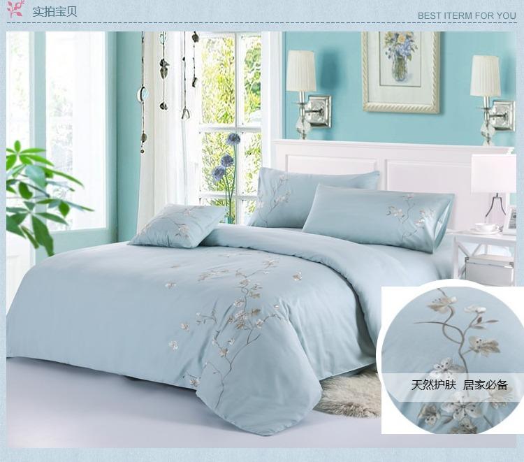 Xuất Khẩu Thêu Hoa Bộ Đồ Dùng Trên Giường 100% Cotton Vỏ Chăn Đơn Chiếc Hai Người Vỏ Chăn Ba Mảnh 1.8 M/2.0 Không Có Ga Trải Giường