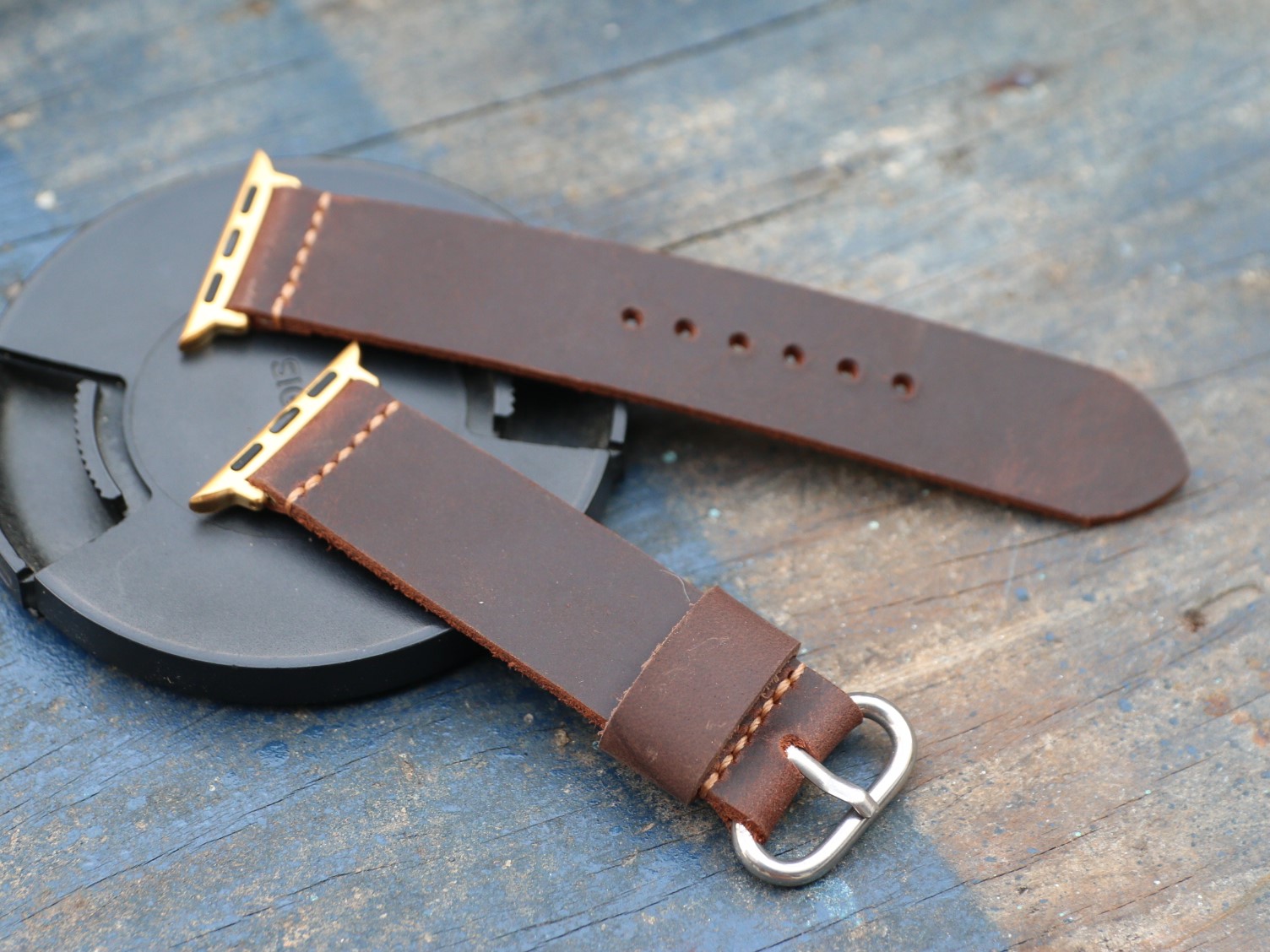 [HCM]Dây dathay thế dành cho Apple Watch da bò sáp ngựa điên Handmade