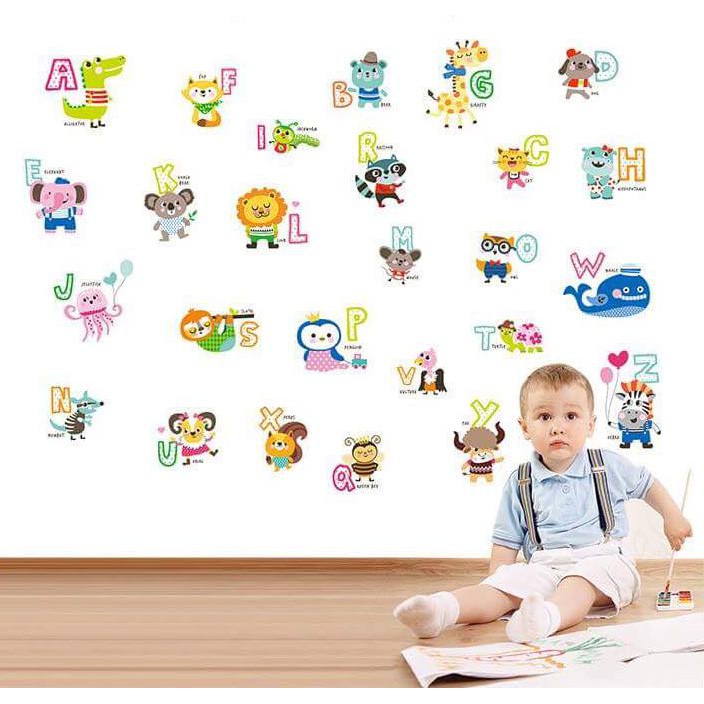 Decal Dán Tường Bảng Chữ Cái Tiếng Anh To - Tranh dán tường bảng chữ cái tiếng anh cho bé