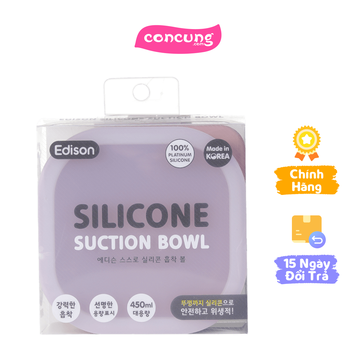 Chén ăn dặm silicone chống trượt Edison