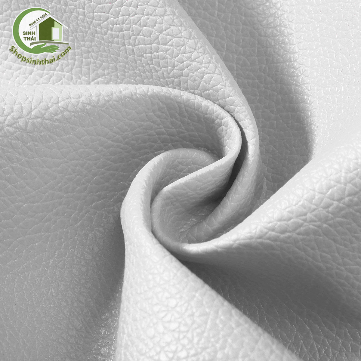 [HCM]Vải da simili PVC  màu trắng có vân - vải PU - vải giả da làm handmade - [ 1 mét x khổ 140cm ]