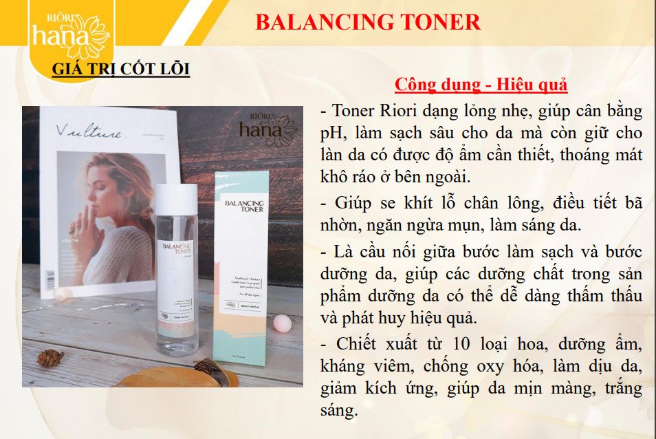 Nước Hoa Hồng RIORI BALANCING TONER 120ML