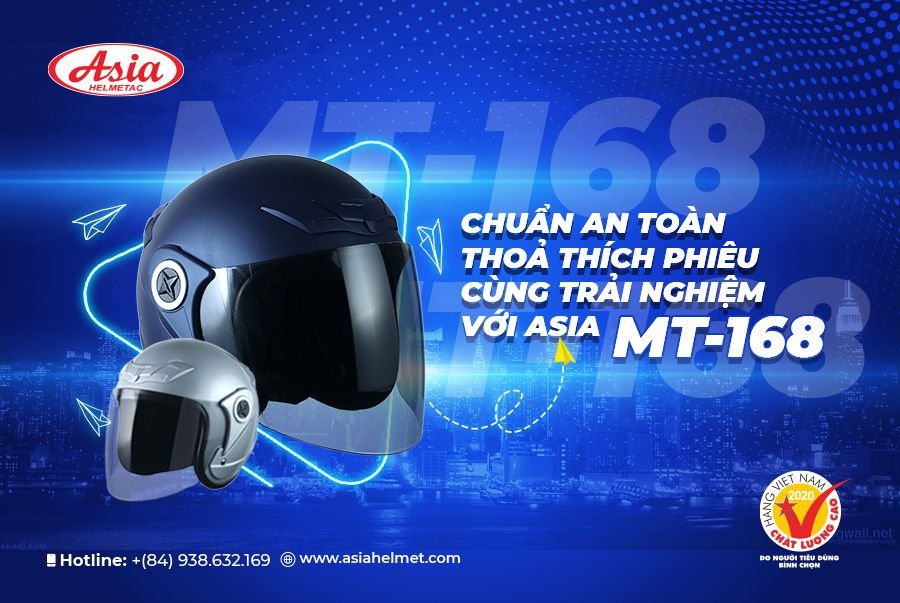 Mũ Bảo Hiểm 3/4 ASIA MT-168