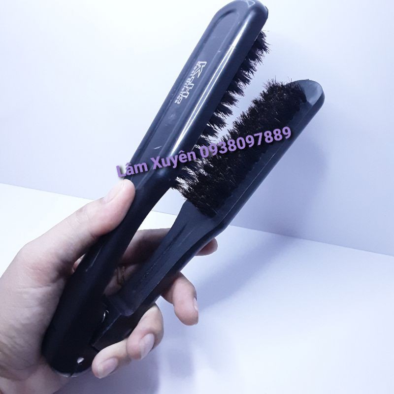 Lược kẹp kéo duỗi cán gỗ, cán nhựa️GIÁ RẺ️lông mềm, kéo sát tóc, tăng độ thẳng cho tóc, giúp duỗi tóc được nhanh hơn