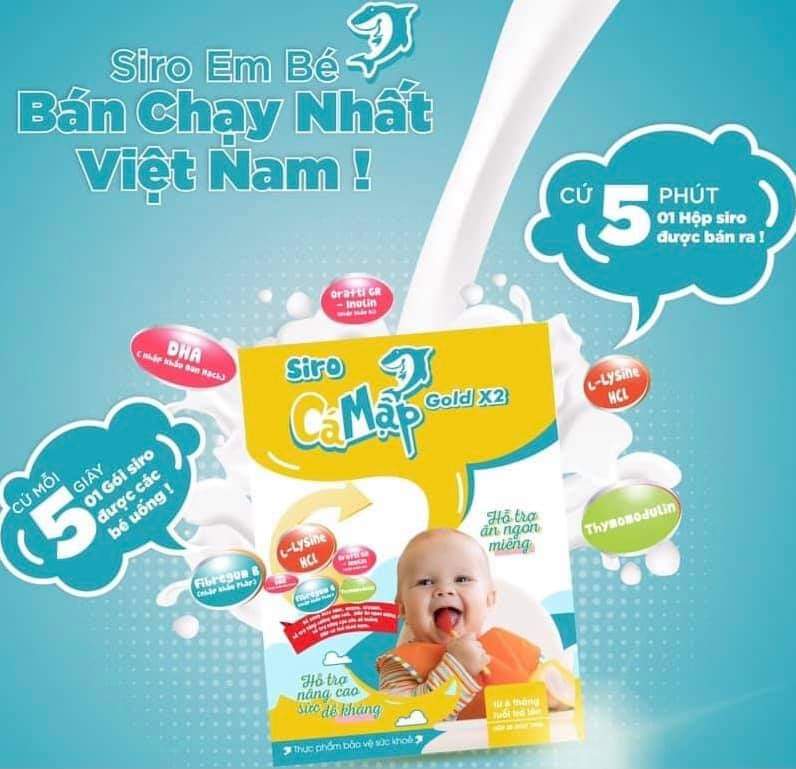 [HCM]Combo 10 Gói Siro Cá Mập Gold X2