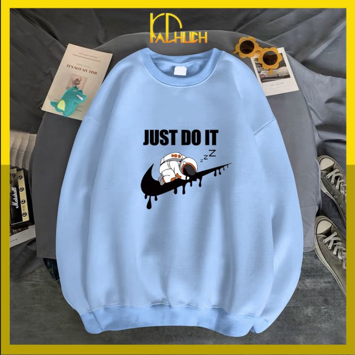 [Hoàn Tiền 15%] Áo sweater unisex JUST DO IT phi hành gia , nhiều màu nhiều size lựa chọn